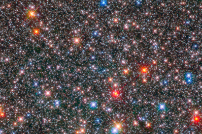 Stars in the centre of the Milky Way on a image taken by the Hubble Space Telescope. 
