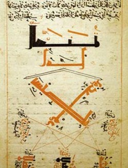 Geometrická postava vytvořená kaligraficky z arabských písmen z díla polyglota Al-Birúního, arabský rukopis ze 14. stol. Foto archiv M. Chumchalové / © Archive M. Chumchalová