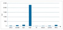 Průměrné roční úlovky sportovních rybářů v revírech Českého rybářského svazu (ČRS) v období let 1990–2012.  Zdroj dat: statistiky ČRS. Z archivu autora.