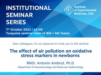 Pozvánka na ústavní seminář ÚEM AV ČR - The effect of air pollution on oxidative stress markers in newborns