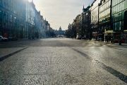 Václavské náměstí v Praze, březen 2020