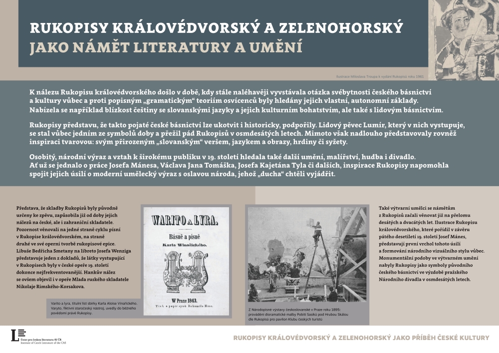 Popisek obrázkuRukopisy královédvorský a zelenohorský jako příběh české kultury