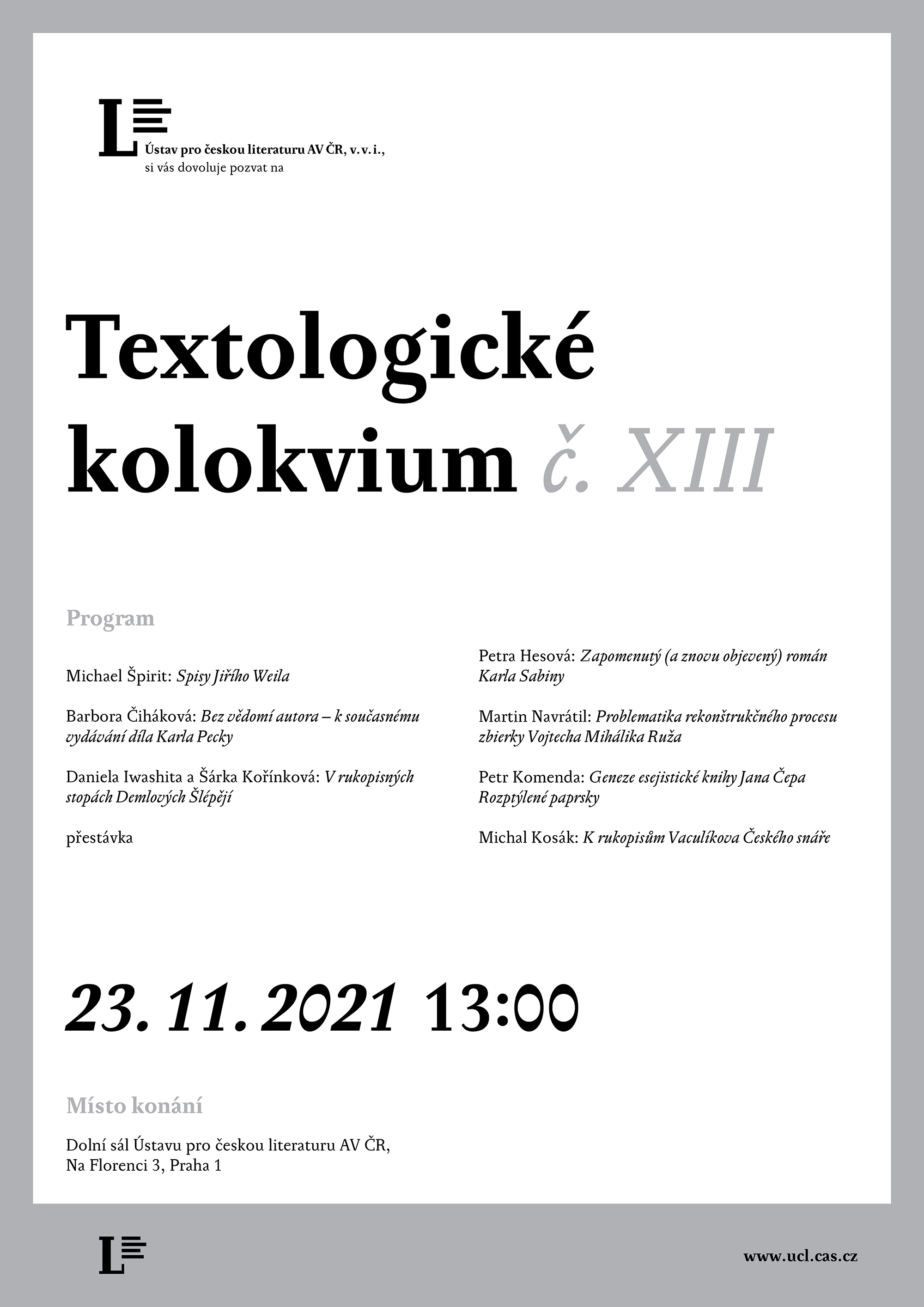 Textologické kolokvium XIII