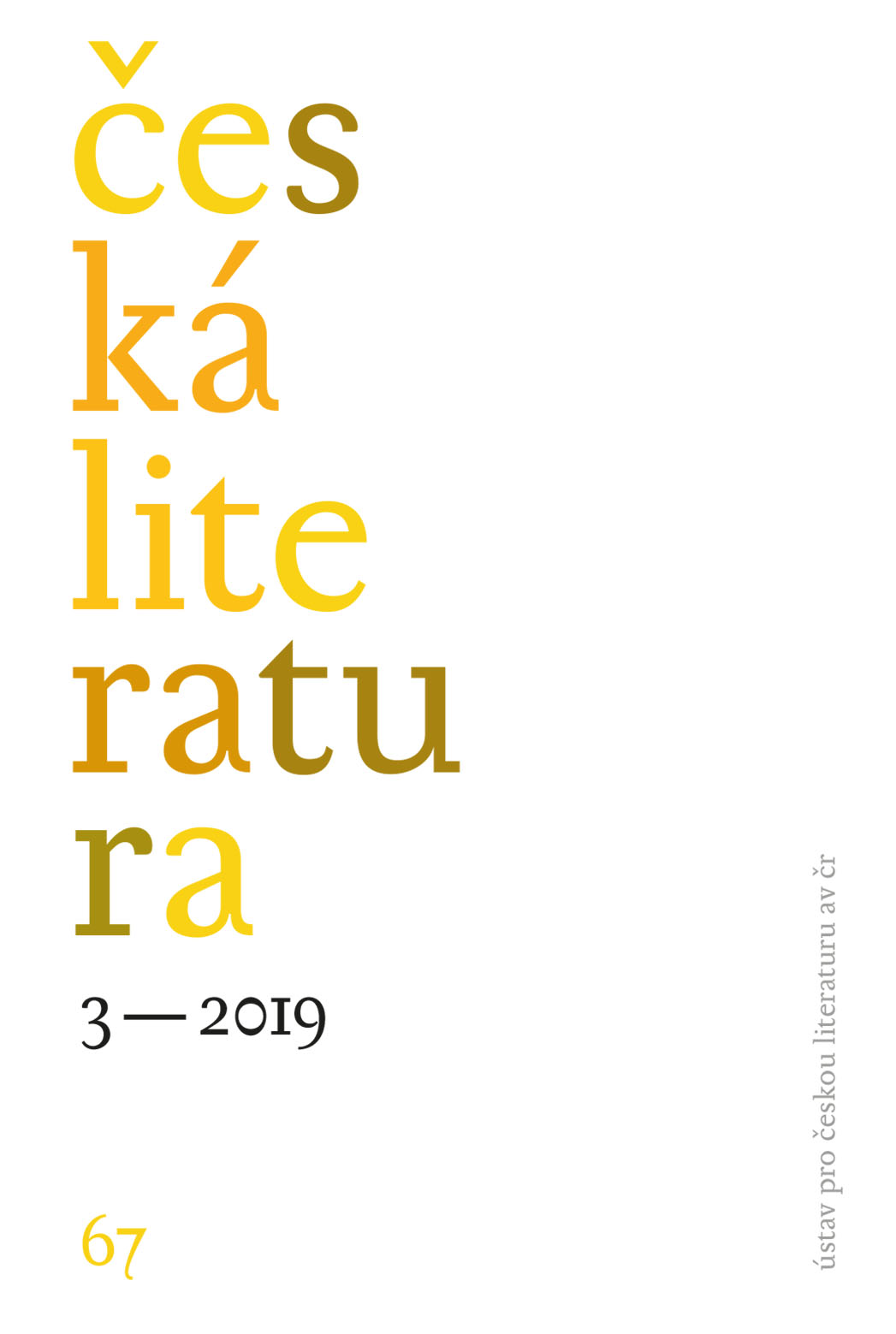 Česká literatura 3 – 2019