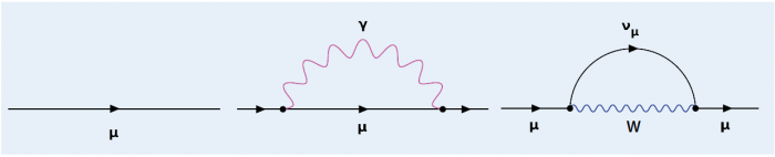 Obr. 2 Základní diagramy popisující vlastnosti mionu.