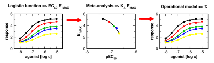 Applications and limitations of fitting of the operational model to determine relative efficacies of agonists