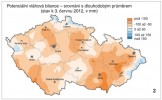 Potenciální vláhová bilance  na území ČR (blíže v textu)