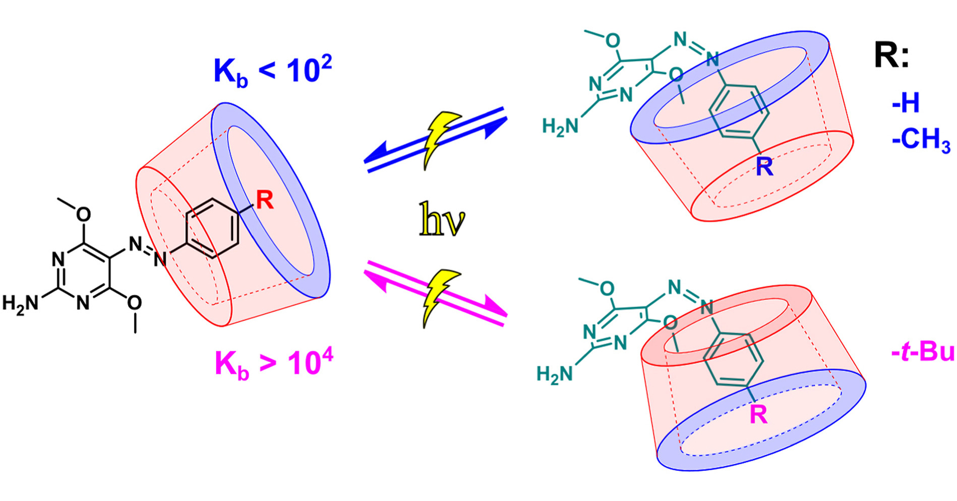 Azopyrimidine photoswitches and their interactions with cyclodextrins