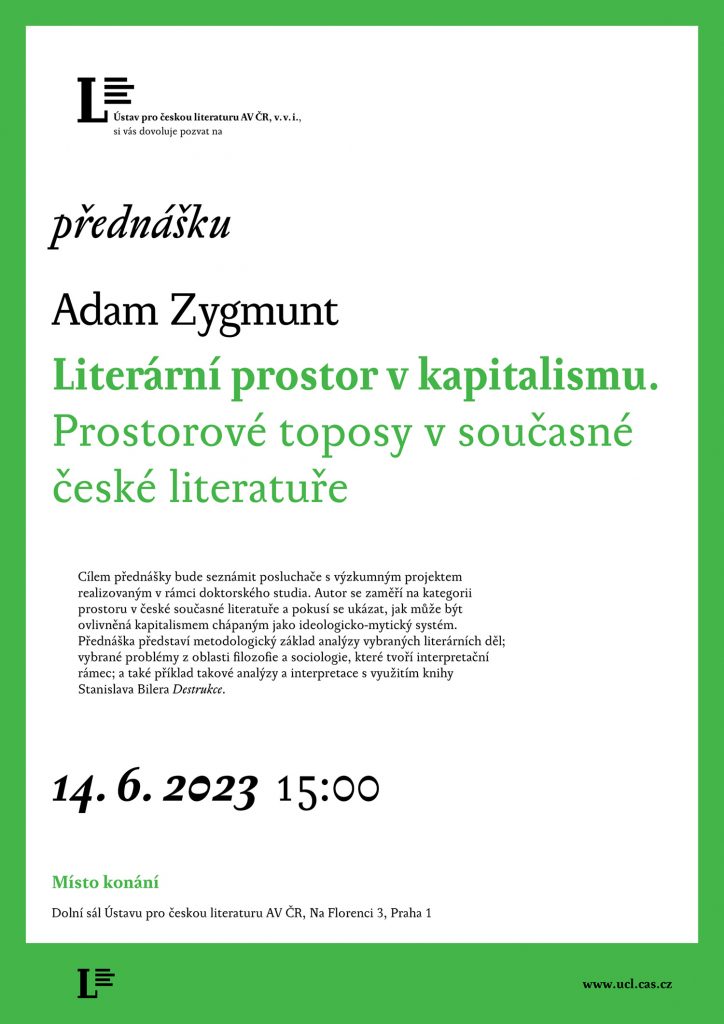 pozvánka na přednášku Adama Zygmunta 14. 6. 2023