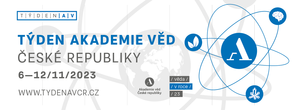 Grafický banner - Týden akademie věd České republiky, 6.-12.11.2023, www.tydenavcr.cz