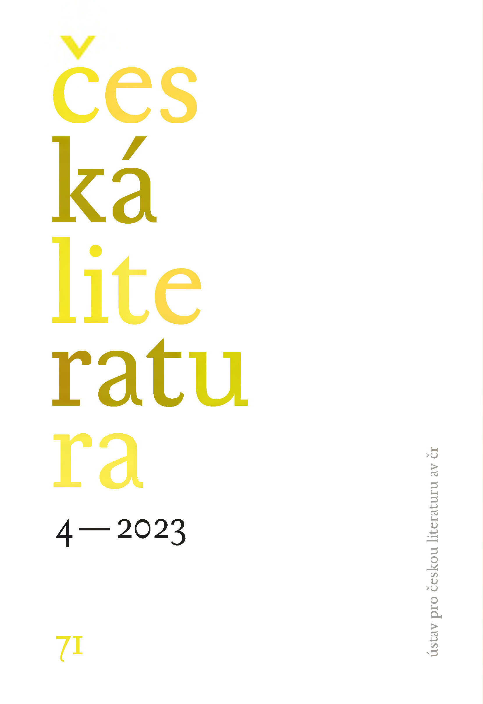 Česká literatura 71, 2023/4