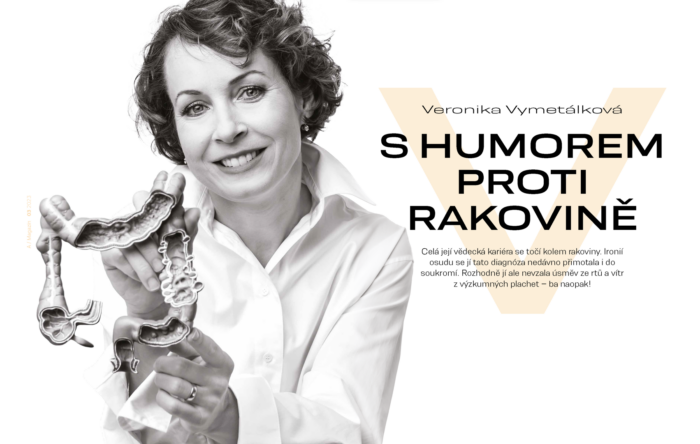 Úvodní strána článku a rozhovoru s vědkyní Veronikou Vymetálkovou s titulkem 