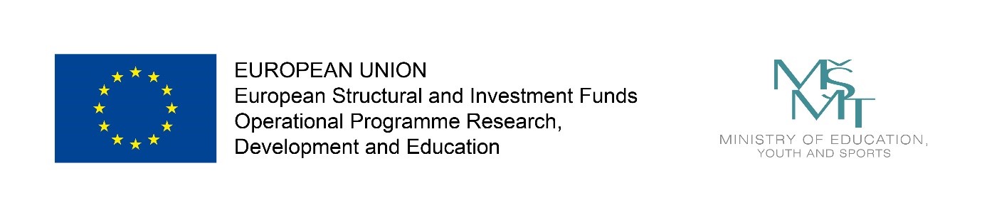 Logo of European Union, European Structural and Investment Funds, Operational Programme Research, Developlent and Education and logo of Ministry of Education, Youth and Sports