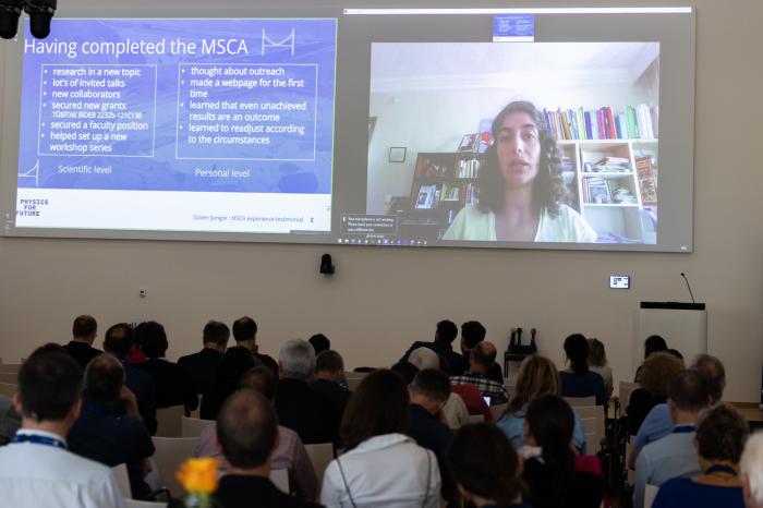 Attendees had the opportunity to hear testimonials from MSCA fellow Gizem Şengör.