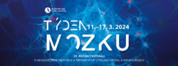 Grafický banner 25. ročníku festivalu Týden mozku. Pořádá Akdemie věd ČR v termínu 11.-17.3.2024. O nejnovějších objevech a trendech ve výzkumu mozku a neurovědách. 