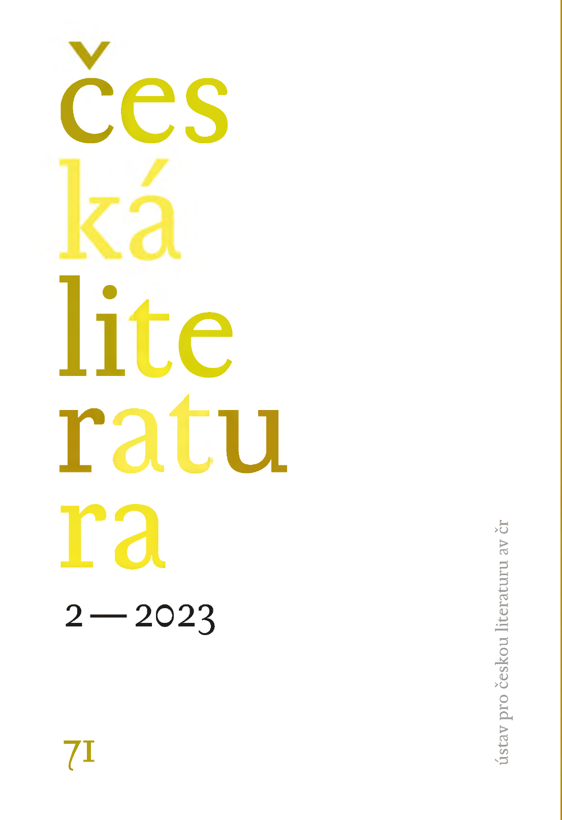 Česká literatura 2023/2 (obálka)