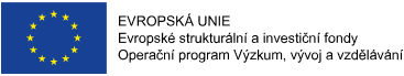 Logo Evropská unie, Evropské strukturální a investiční fondy, Operační program Výzkum, vývoj a vzdělávání