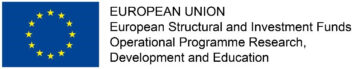 Logo of European Union, European Structural and Investment Funds, Operational Programme Research, Developlent and Education