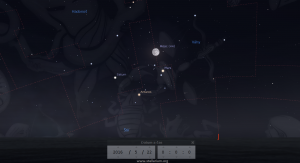 Mars v opozici v seskupení se Saturnem, Antaresem a Měsícem v neděli 22. května 2016. Autor: Jan Veselý, Stellarium. Mars v opozici v seskupení se Saturnem, Antaresem a Měsícem v neděli 22. května 2016. Autor: Jan Veselý, Stellarium.